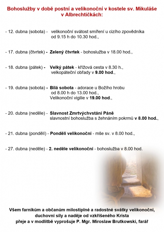 Bohoslužby v době postní a velikonoční