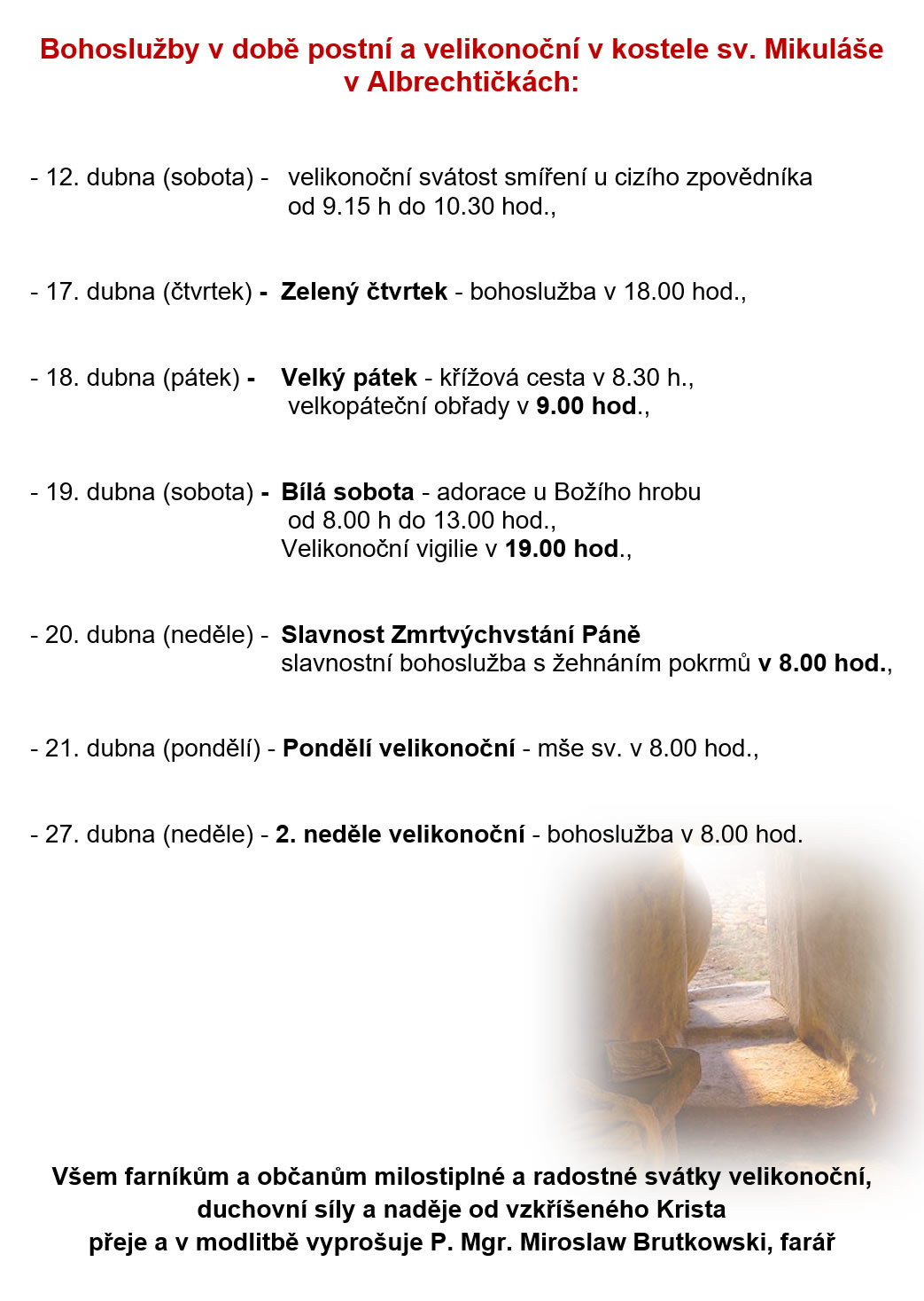 Bohoslužby v době postní a velikonoční